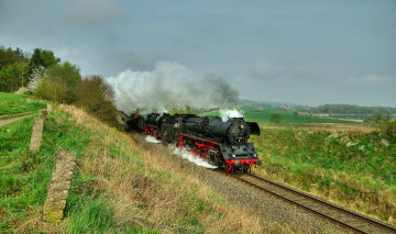Картинка техника паровозы вагоны паровоз дорога рельсы железная