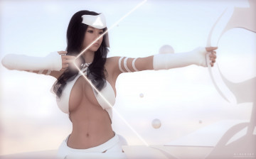 Картинка 3д+графика амазонки+ amazon лук взгляд девушка