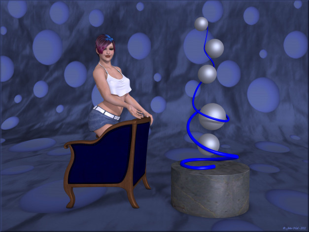 Обои картинки фото 3д графика, люди , people, взгляд, девушка