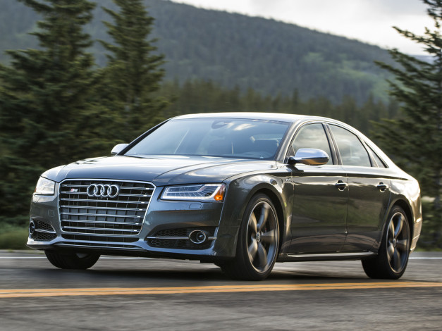 Обои картинки фото автомобили, audi, темный, us-spec, s8, 2014г, d4