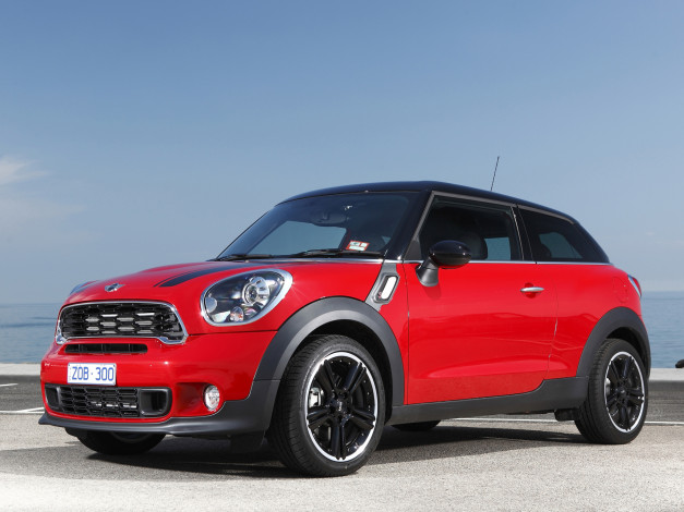 Обои картинки фото автомобили, mini, works, красный, john, cooper, r61, paceman, au-spec
