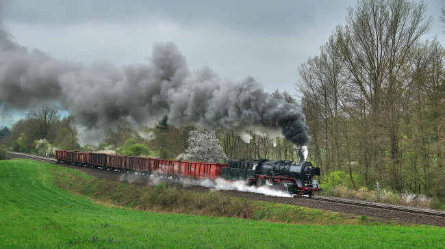 Обои картинки фото техника, паровозы, дорога, железная, паровоз, рельсы