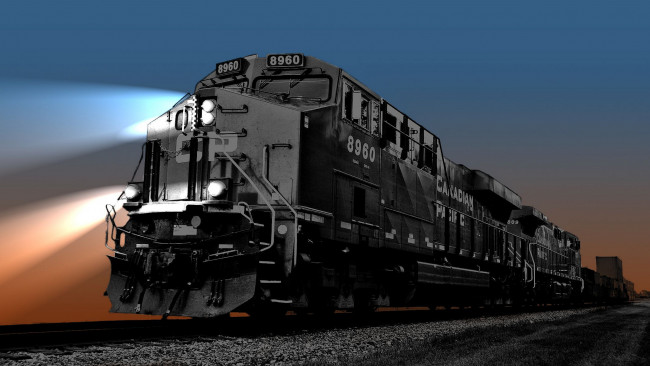 Обои картинки фото техника, поезда, дорога, железная, состав, рельсы, локомотив