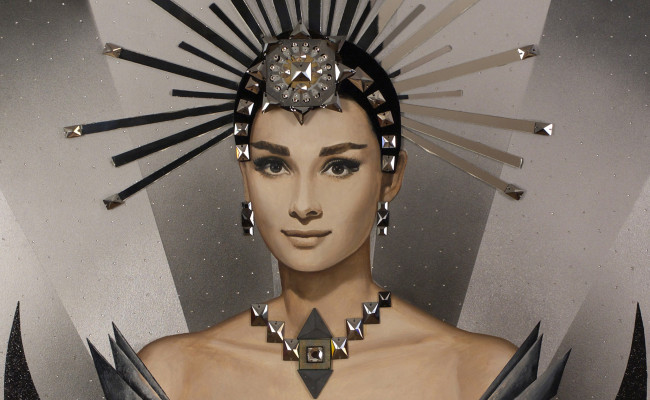 Обои картинки фото рисованные, люди, одри, хепберн, актриса, портрет, audrey, hepburn, улыбка, девушка