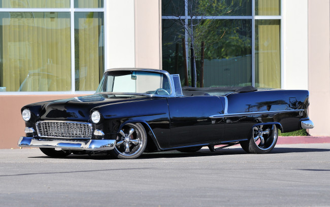 Обои картинки фото 1955 chevrolet bel air convertible, автомобили, chevrolet