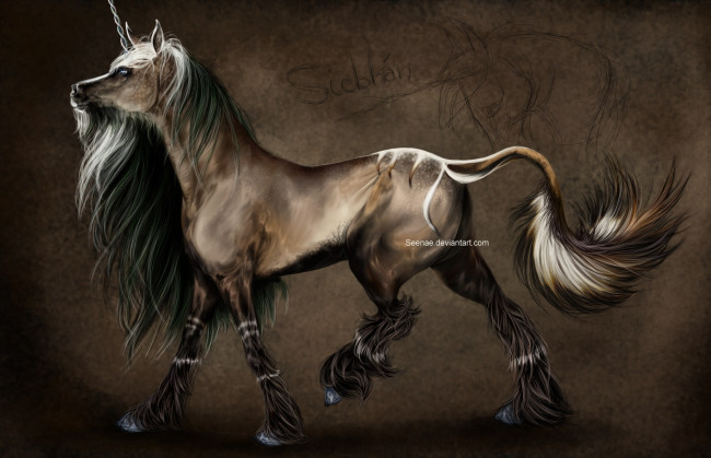 Обои картинки фото рисованные, животные,  сказочные,  мифические, единорог