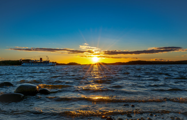Обои картинки фото природа, восходы, закаты, корабль, солнце