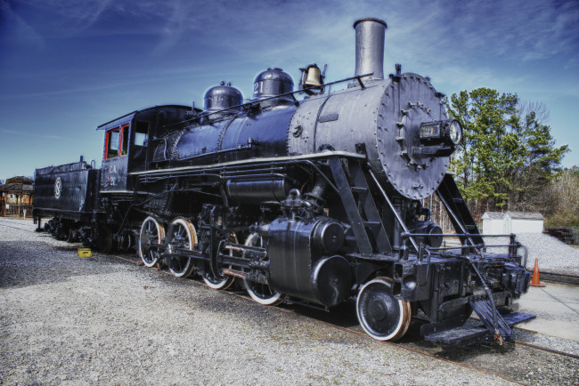 Обои картинки фото техника, паровозы, тендер, паровоз, рельсы, дорога, железная