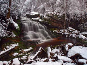 Картинка природа водопады водопад река лес