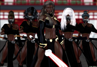 Картинка 3д+графика фантазия+ fantasy оружие девушки взгляд фон