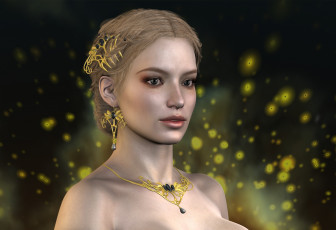 Картинка 3д+графика портрет+ portraits девушка взгляд фон