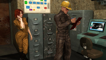 Картинка 3д+графика люди+ people девушка взгляд фон мужчина