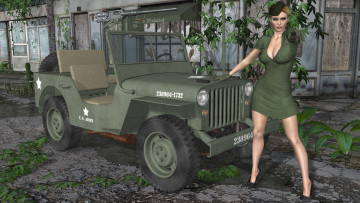 Картинка автомобили 3d+car&girl автомобиль взгляд фон девушка