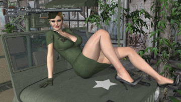 обоя автомобили, 3d car&girl, девушка, взгляд, фон, автомобиль