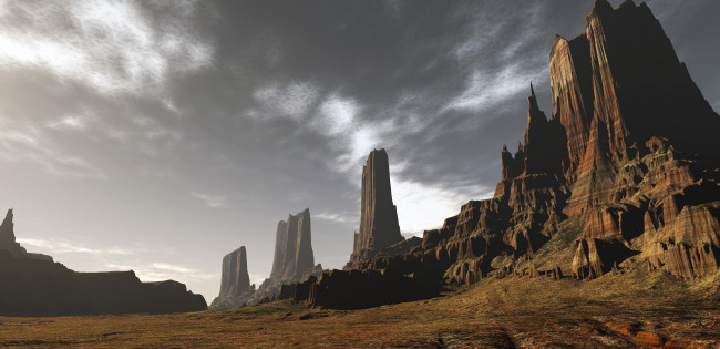 Обои картинки фото 3д графика, природа , nature, горы, облака