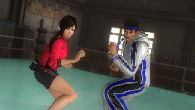 Обои картинки фото видео игры, dead or alive 5, поза, парень, фон, взгляд, девушка