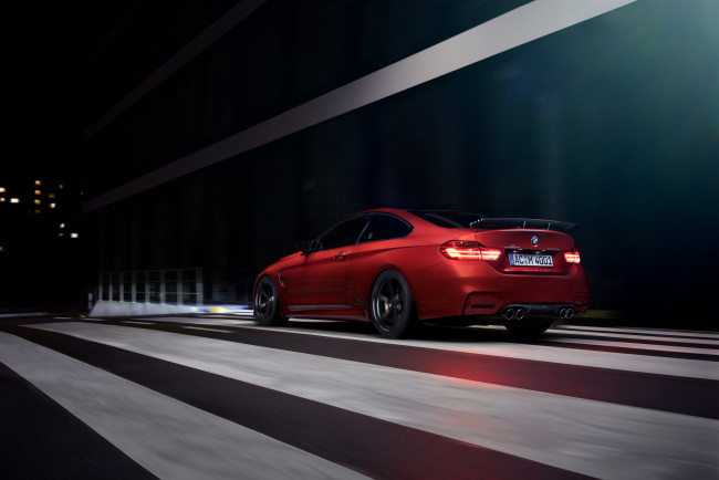Обои картинки фото автомобили, bmw, schnitzer, ac, красный, 2014г, coupе, f82, m4