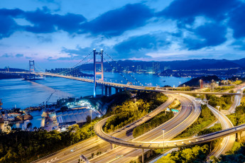 Картинка hong+kong+tsing+ma+bridge города гонконг+ китай мост