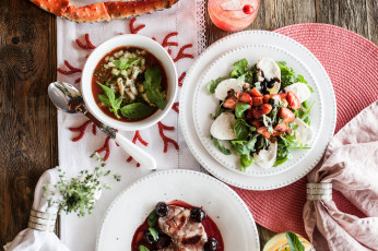 Картинка еда разное вкусно пир соус мясо салат