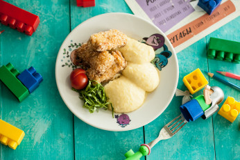 Картинка еда вторые+блюда пюре зелень вкусно обед