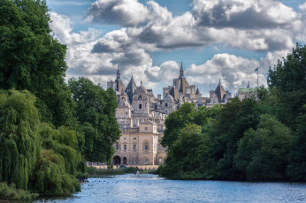 Картинка horse+guard+building города лондон+ великобритания замок пруд парк