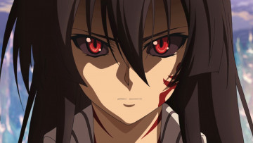 Картинка аниме akame+ga+kill взгляд девушка фон