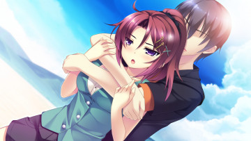 обоя аниме, ryuusei kiseki -shooting probe, взгляд, девушка, фон