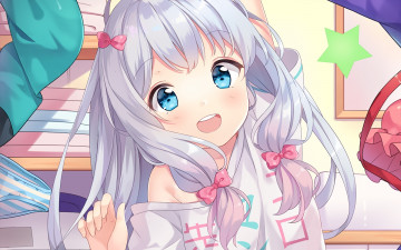 Картинка аниме eromanga-sensei девушка взгляд фон