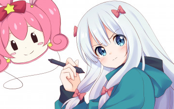 Картинка аниме eromanga-sensei фон взгляд девушка