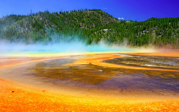 Картинка природа реки озера сша горы туман деревья