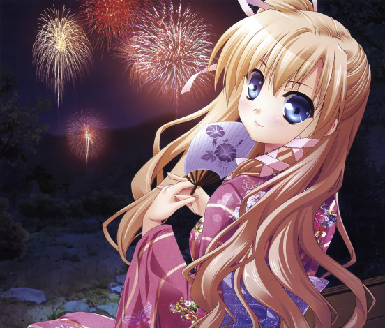 Обои картинки фото аниме, unknown,  другое, фон, взгляд, девушка