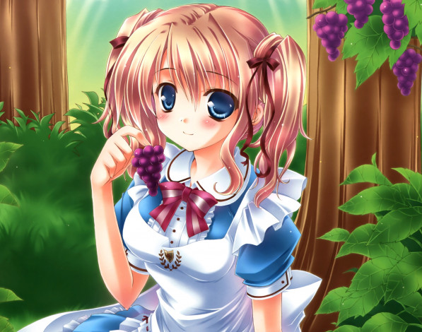 Обои картинки фото аниме, unknown,  другое, фон, взгляд, девушка