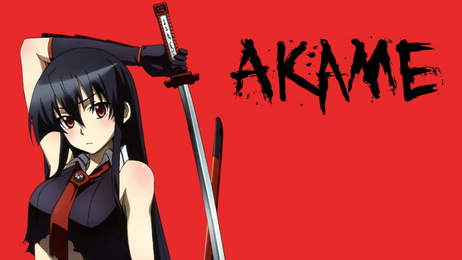 Обои картинки фото аниме, akame ga kill, фон, взгляд, девушка
