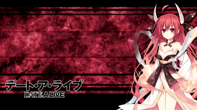 Обои картинки фото аниме, date a live, взгляд, фон, девушка