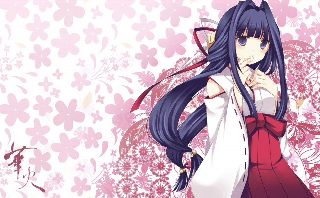 Обои картинки фото аниме, unknown,  другое, фон, взгляд, девушка