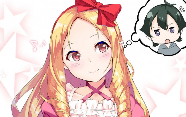 Обои картинки фото аниме, eromanga-sensei, фон, взгляд, девушка