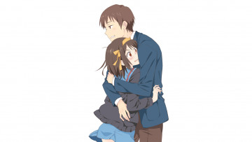 Картинка аниме the+melancholy+of+haruhi+suzumiya девушка взгляд фон