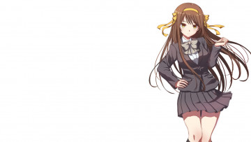 Картинка аниме the+melancholy+of+haruhi+suzumiya девушка взгляд фон