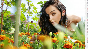 Картинка календари девушки лицо взгляд цветы