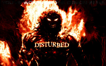 обоя музыка, disturbed, оскал, огонь, демон