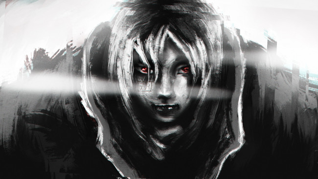 Обои картинки фото аниме, unknown,  другое , взгляд, фон, мужчина