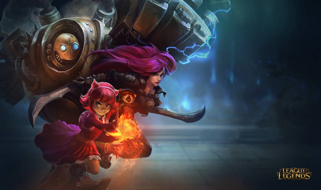 Обои картинки фото видео игры, league of legends, магия, катрина, робот, оружие, девочка