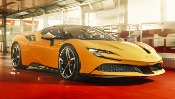 обоя ferrari sf90 stradale 2020, автомобили, ferrari, sf90, stradale, 2020, крутая, и, модная, девушка, из, италии