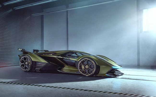 Обои картинки фото lamborghini v12 vision gran turismo 2020, автомобили, lamborghini, v12, vision, gran, turismo, 2020, крутой, футуристический, гиперкар, из, италии