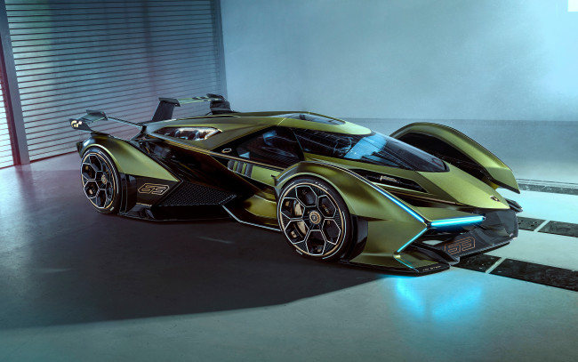 Обои картинки фото lamborghini v12 vision gran turismo 2020, автомобили, lamborghini, v12, vision, gran, turismo, 2020, крутой, футуристический, гиперкар, из, италии