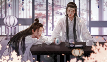 Картинка рисованное кино +мультфильмы вэй усянь лань ванцзы стол вино