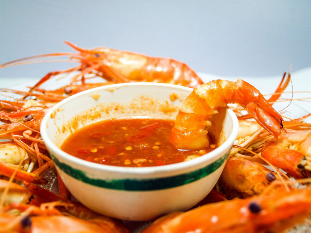 Обои картинки фото еда, рыбные блюда,  с морепродуктами, креветки