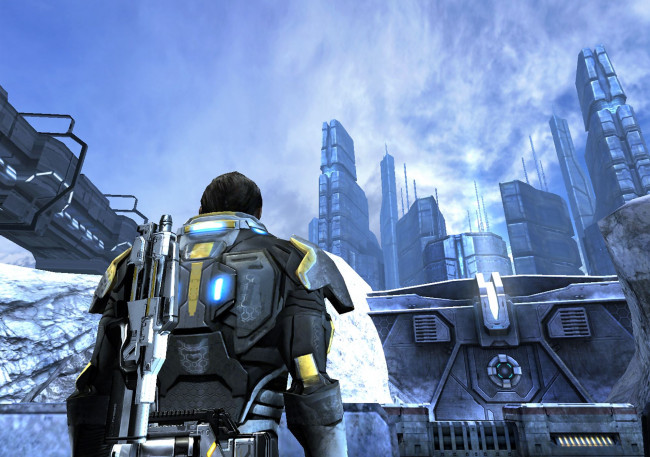 Обои картинки фото видео игры, mass effect,  infiltrator, броня, завод