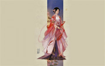 Картинка рисованное люди девушка лотосы