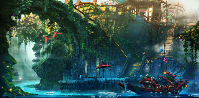 Обои картинки фото фэнтези, иные миры,  иные времена, лодка